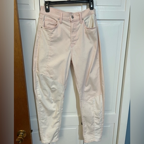 Veronica Beard Charlie Barrel Leg Jeans WomensHigh Rise Tri Tone Blush Pink - Picture 6 of 13